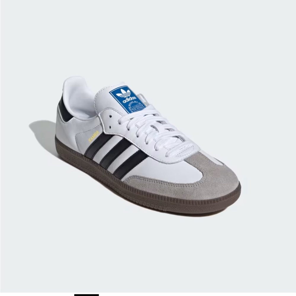 adidas Samba Low-Top Sneakers in White, Black & Grey